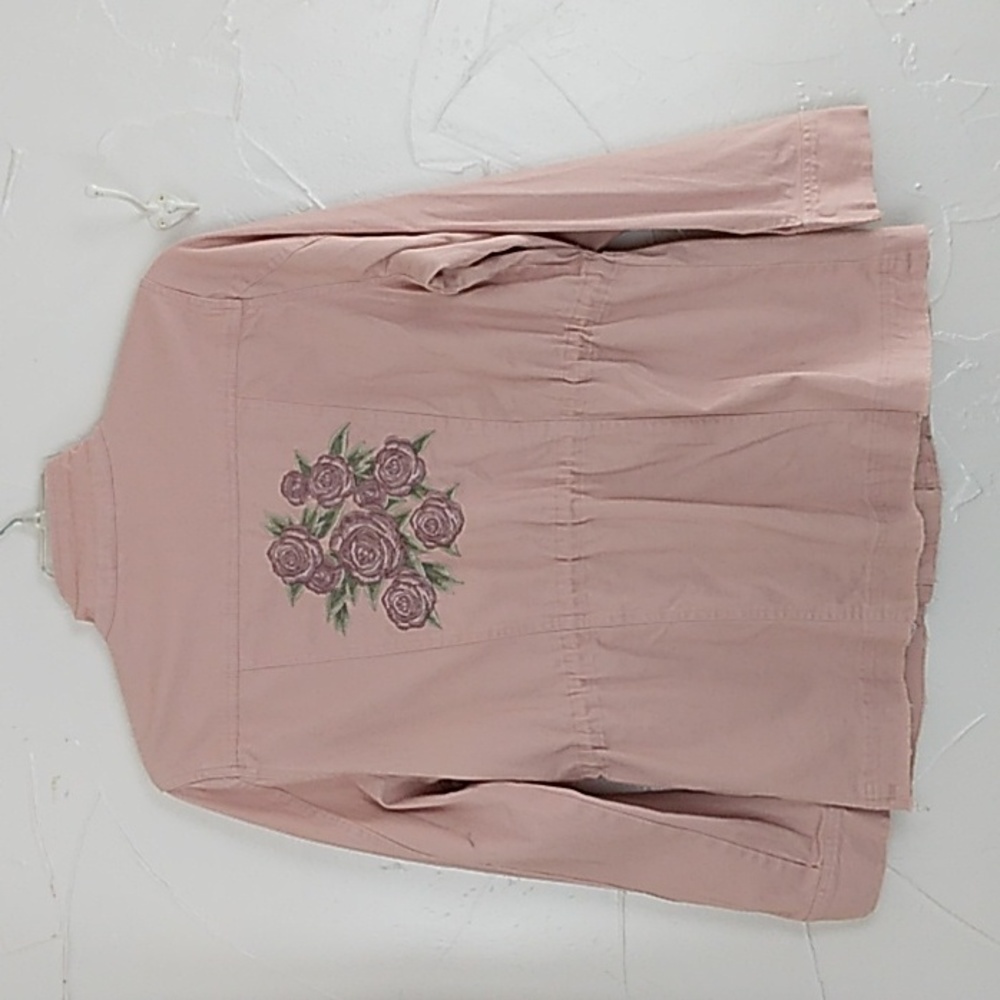Floral Utility Embroidered Jacket‎ Size Large Boho Festival